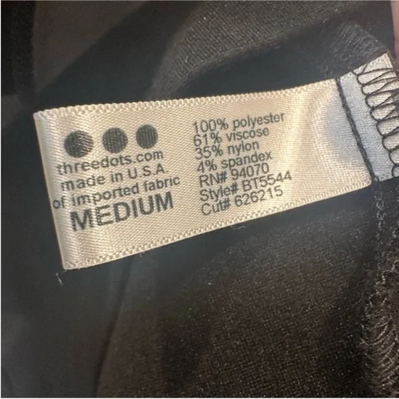 Three Dots Nordstrom little black fitted sheath dress mesh details M like new - Picture 4 of 6